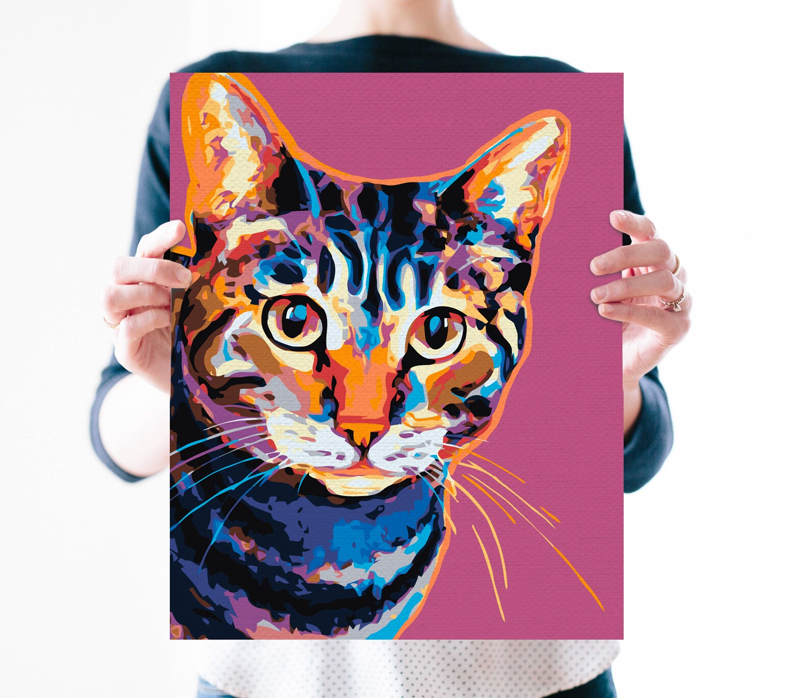 DIY Kit Cat Paint by Numbers HandMade Pets Picture Divided by Etsy