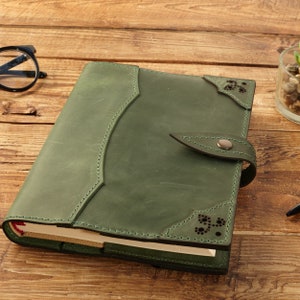 Custom leather Cover for planner, Book Leather Cover,  A5 Notebook cowhide cover for vintage notebook
