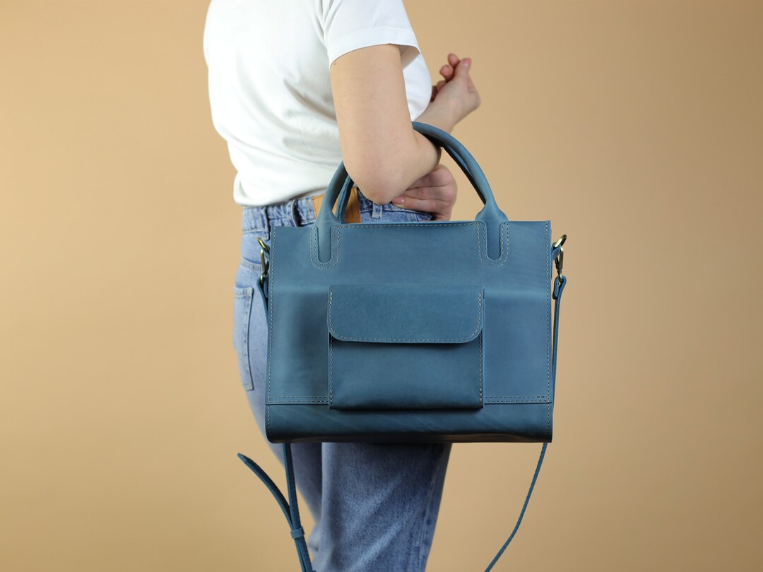 Leather Tote Bag for Macbook, Full Grain Leather Everyday Bag for Woman