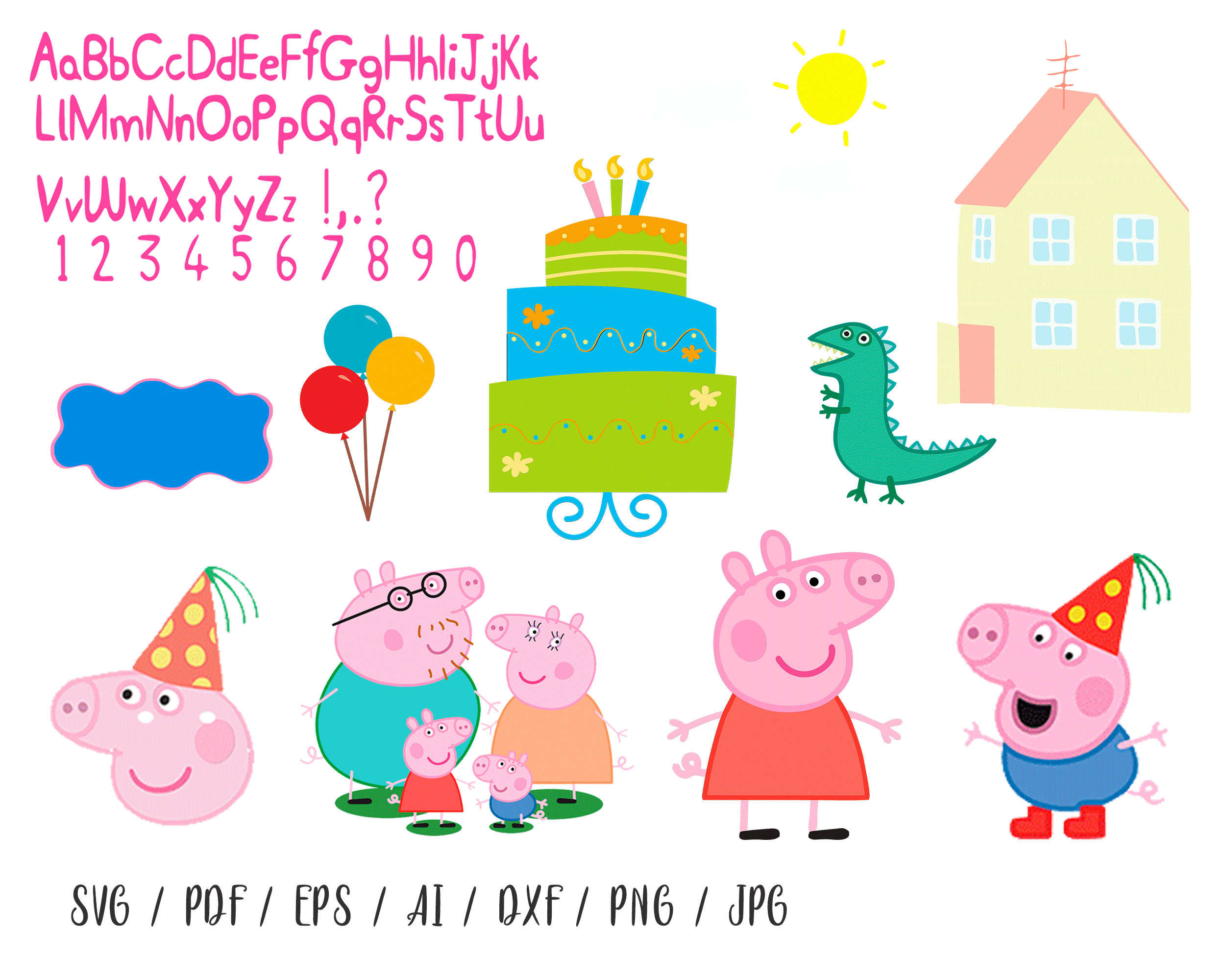 Peppa Pig Birthday SVG