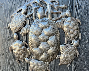 Turtle / Mini / Sea Turtle / Metal Art / Garden Decor / Haitian Art