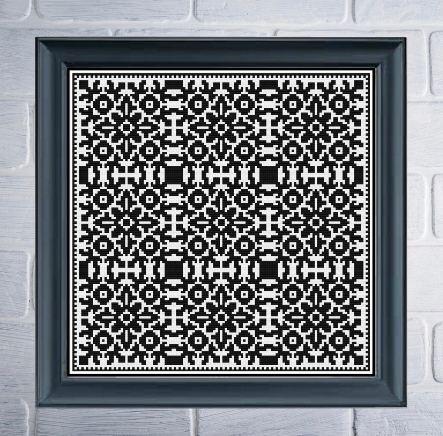 Monochrome Cross Stitch Sampler 2 Full Stitches 14HPI PDF Etsy
