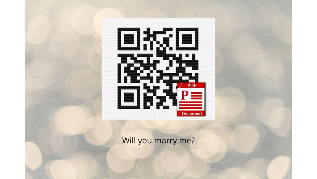 Marry Me Cross Stitch QR Code Pattern Novelty Marriage - Etsy