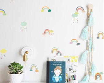 Regenbogen Wand- und Fensteraufkleber, Kinderzimmer Wandbilder, Wandtatto, Wanddeko, Wohndekor, Schlafzimmer Dekor, Kinderzimmer Ideen, Wasserfest,