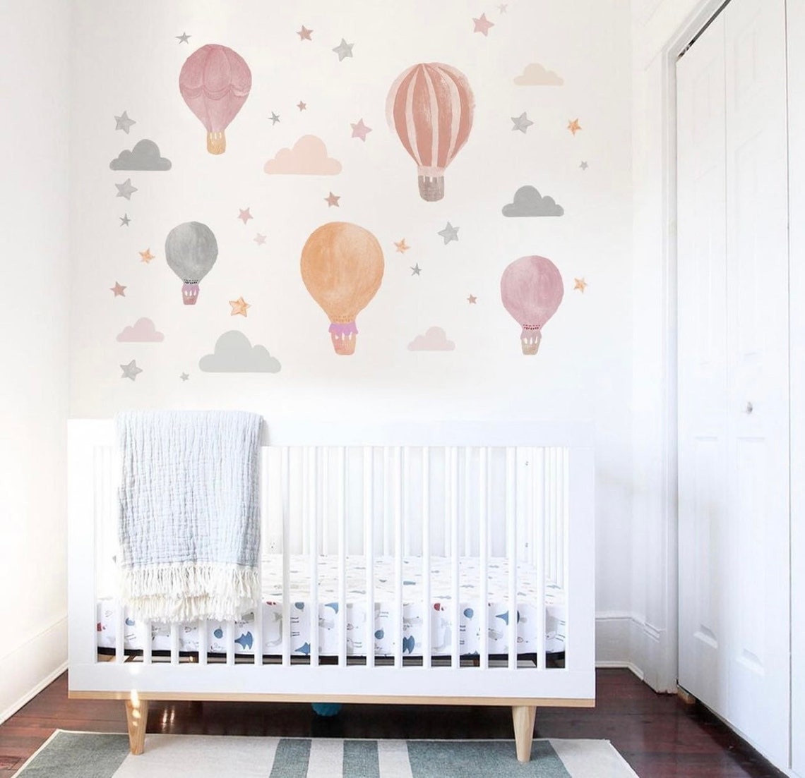 Kids Nursery Wall Sticker Children Bedroom Hot Air Balloon Etsy UK
