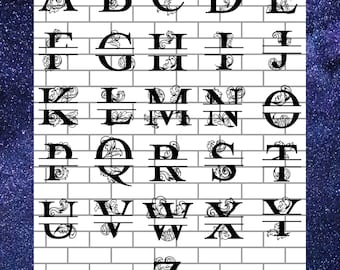 Fancy Split Lettering With Filigree