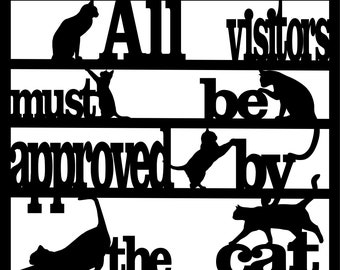 Whimsical Cat Approval Wall Plaque - Humorous Pet Décor for Cat Lovers - Printing & Laser Cutting - Digital Product