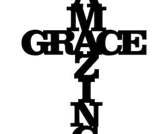 Digital File for Laser Engraving and CNC Router Cutting - Inspirational Religious Design - Amazing Grace SVG