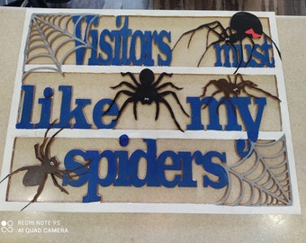 Spider Lovers Vector Cutout – Laser and CNC Ready Design for Arachnid Enthusiasts -  Digital File