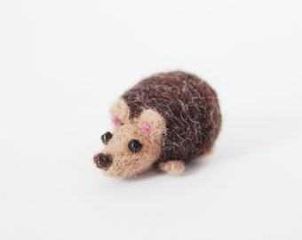 hedgehog needle felted miniature collectible handmade