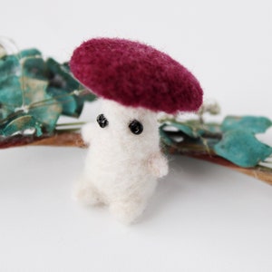 mushroom dude needle felted collectible forest plant handmade toy
