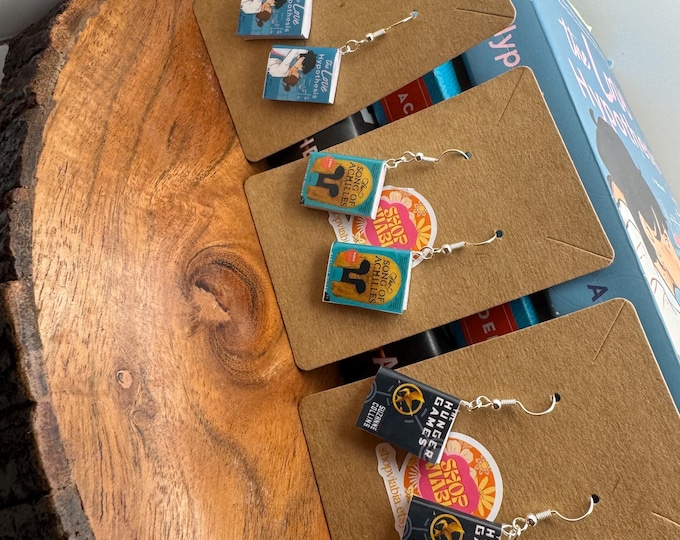 Custom Mini Book Earrings