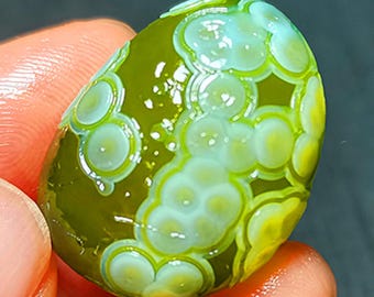 Rare Green Gobi Agate Stone: Natural Madagascar Healing Crystal