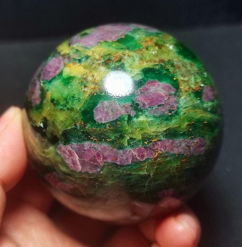 Natural Grandmother Green Ruby Crystal Ball: Polished Healing Stone - Etsy