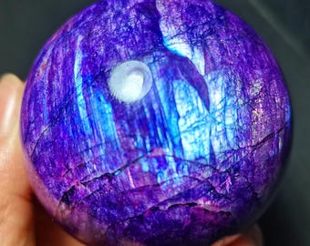 RARE Purple Moonstone Agate Crystal Quartz Ball  /Energy stone /Decoration/Meditation/Chakra/Healing stone