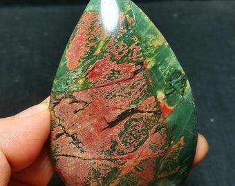 Natural Rainbow Agate Palm Stone: Polished Healing Crystal