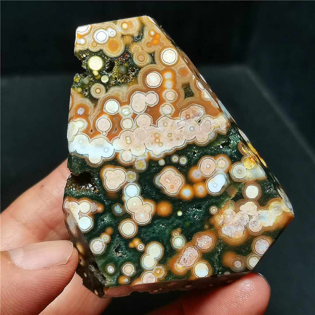 Polished Orbicular Ocean Jasper Stone: Reiki Healing Crystal - Etsy