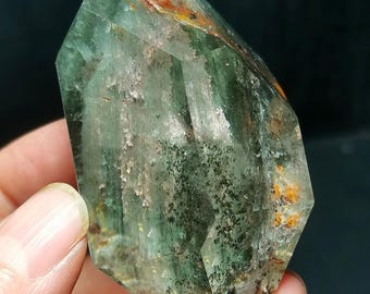 Natural Garden Phantom Quartz Tower: Scenic Crystal Point, Energy Stone