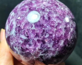 Natural Purple Tourmaline And Mica Symbiosis Quartz Crystal Ball  /Healing stone/ Energy/Gift