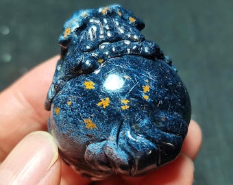 Pietersite Dragon Turtle Statue: Namibia Gemstone Feng Shui Decor