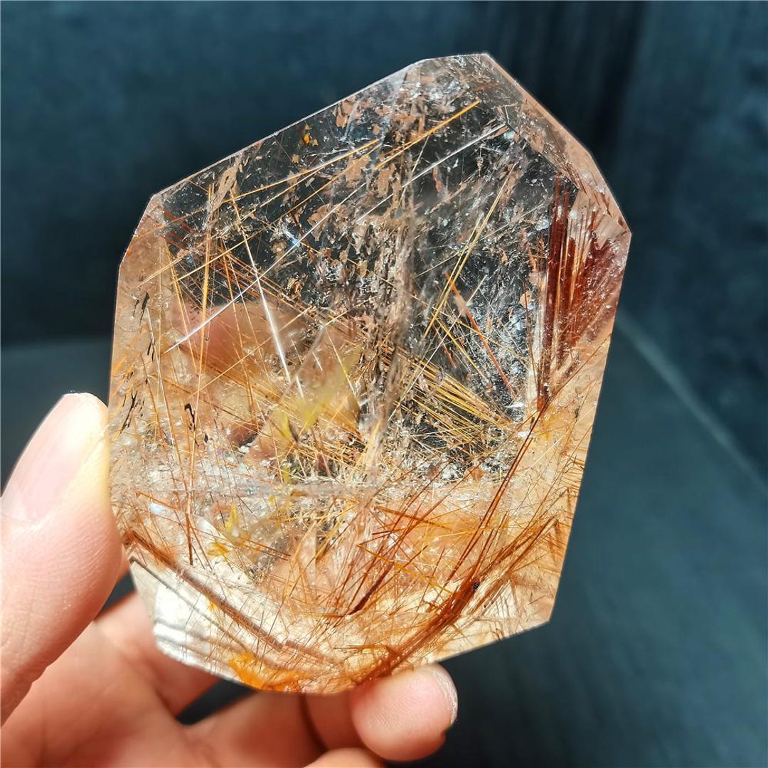 Spécimen Minéral Quartz Rutile Doré Naturel - Poids 1,26 Lb (1,795 Kg), Pierre De Guérison, Neuf