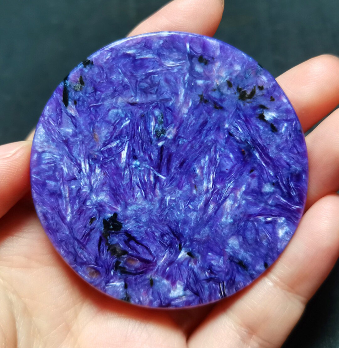 AAA Natural Charoite Crystal Polished Section Specimen /palm Stones