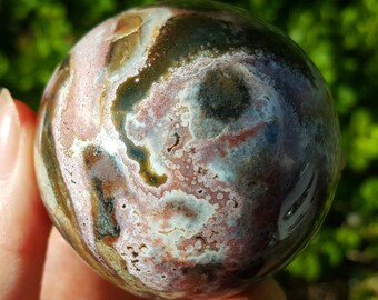 AAA Natural Large Ocean Jasper Ball Crystal Polished /Palm Stones ball/Chakra/Reiki/Meditation/Special Gift/Healing crystal