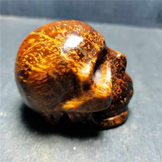 Sculpture Crâne En Agate Du Gobi - Cristal Sculpté à La Main - 2,6 Cm - Pierre De Guérison