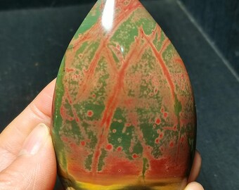 Natural Rainbow Agate Crystal Point: Polished Healing Stone