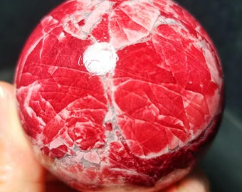 Natural peach blossom stone Agate Crystal Sphere: Polished Reiki Healing Stone