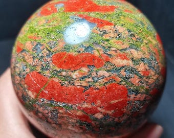 Polished Colorful Agate Sphere: Natural Banded Calming Stone, 88mm