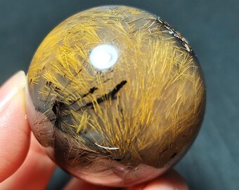 ゴールデンヘアルチルクォーツクリスタルスフィア - ヒーリングストーン（46mm）