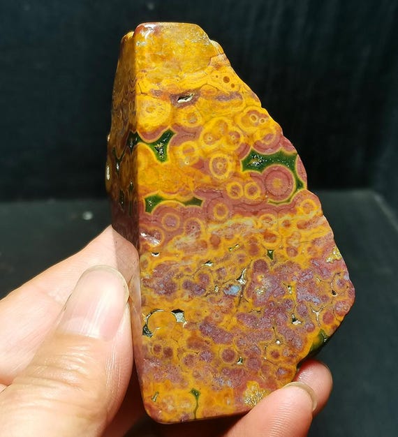 Natural Orbicular Ocean Jasper Rough: Reiki Healing Stone