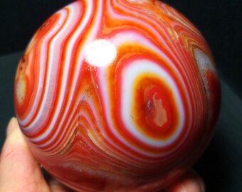 46x50mm Red Agate Egg Sphere Natural Gemstone Healing Crystal Specimen Rock Gift 