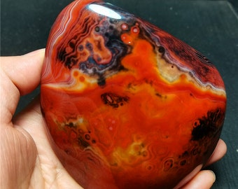 Polished Banded Agate Crystal: Madagascar Healing Stone, Energy Gem