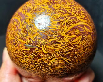 RARE Natural Polished Afghan Golden Silk banded Jade Crystal Ball Healing /Chakra/Reiki/Meditation/Special Gift/Healing crystal