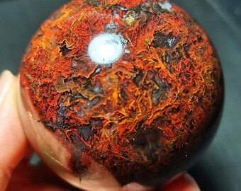 Polished Colorful Agate Sphere: Natural Banded Calming Stone, 65mm