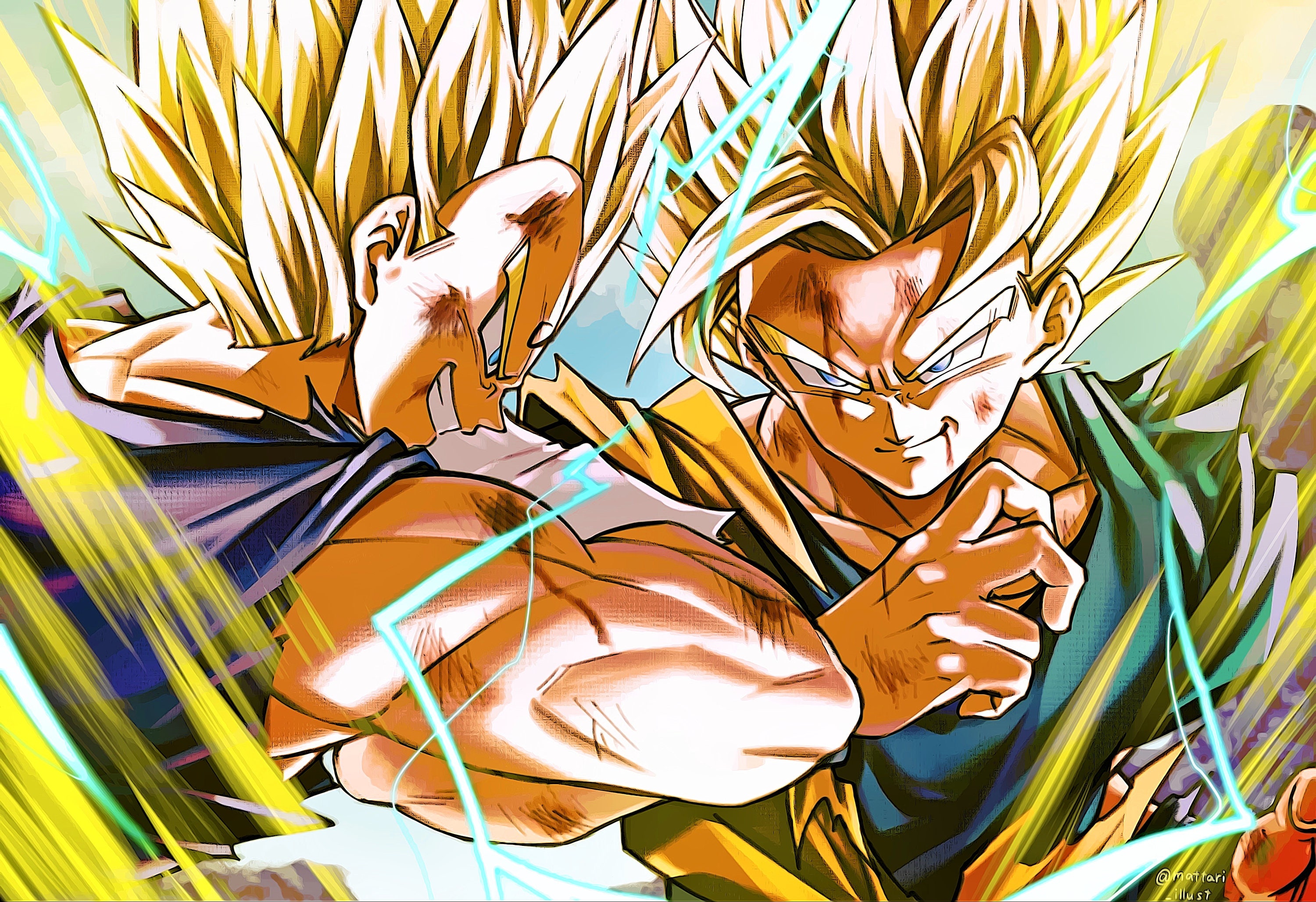 Majin Vegeta vs SSJ2 Goku Poster Exclusive Art Dragon Ball Z Etsy