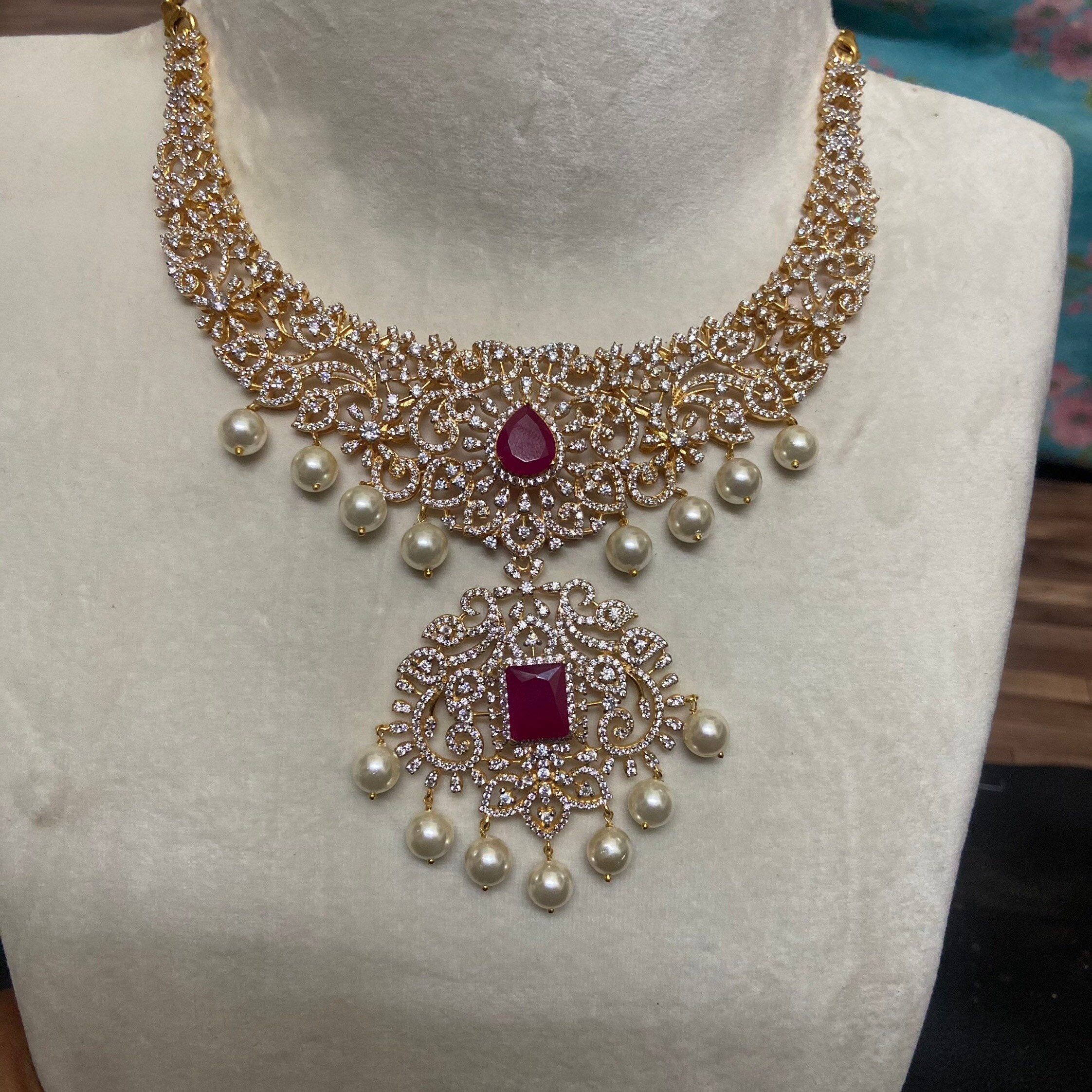 Pure Silver 925 Diamond Finish Necklacewhich Look Same as Etsy