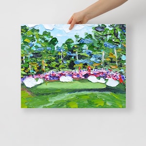 Azalea at Augusta Giclée Art Print | Masters Golf Poster | Palette Knife Landscape Reproduction