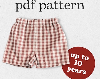 Shorts Pattern PDF Download // Baby Shorts, Toddler Shorts, Kids Sewing Pattern for Beginners