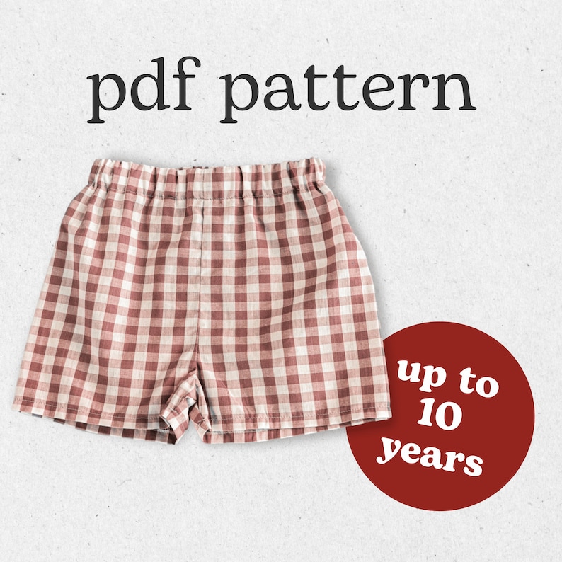 Shorts Pattern PDF Download // Baby Shorts, Toddler Shorts, Kids Sewing Pattern for Beginners image 1