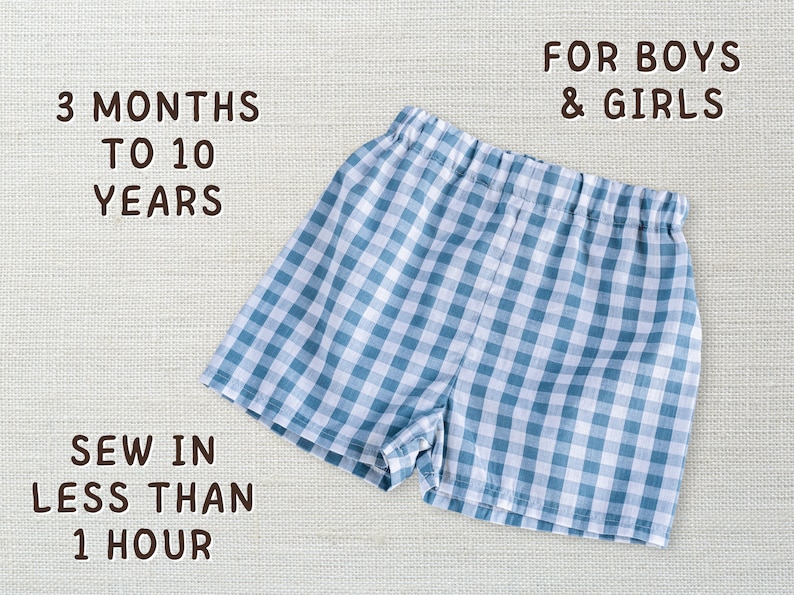 Shorts Pattern PDF Download // Baby Shorts, Toddler Shorts, Kids Sewing Pattern for Beginners image 3