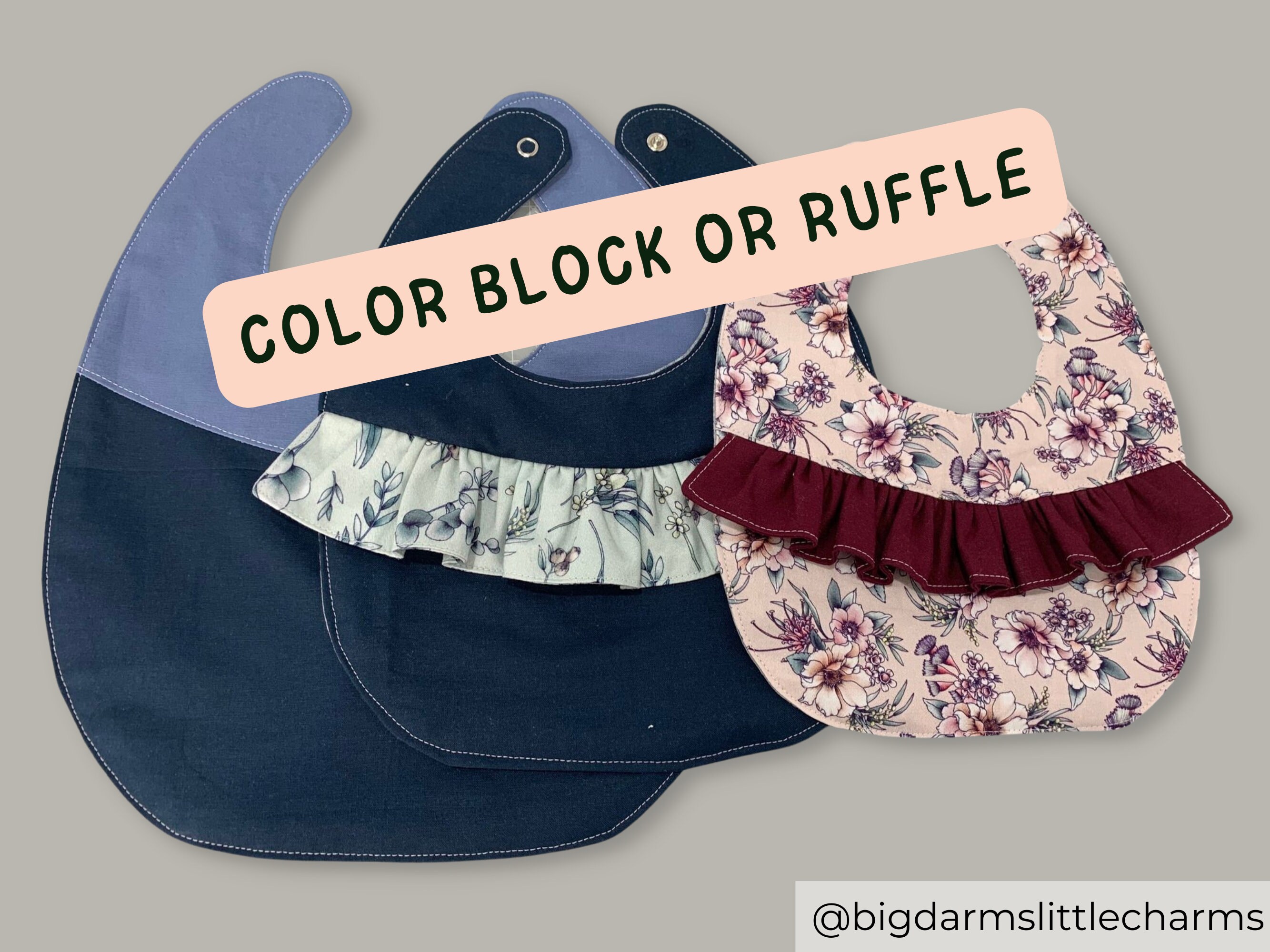Baby Bib Pattern With Ruffle, Frill Girl Bib Pattern, Toddler and Baby ...