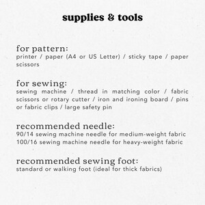 supplies and tools needed to make a bunny easter bag