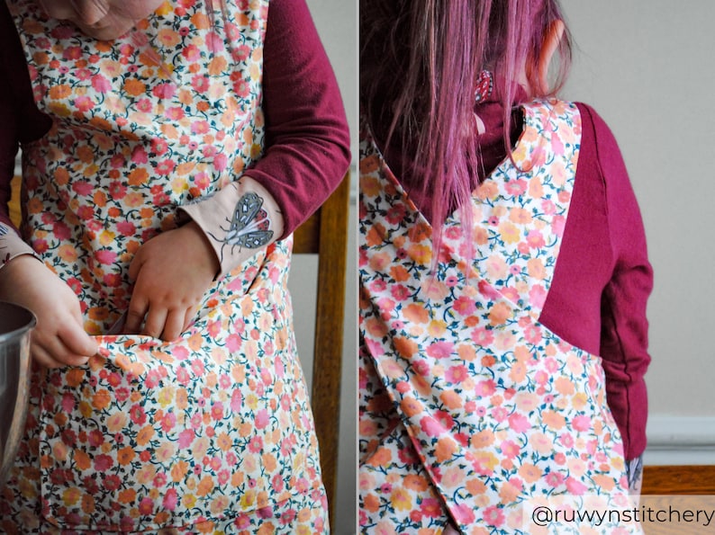 Kids Cross Back Apron Sewing Pattern // How to Make a Japanese Etsy