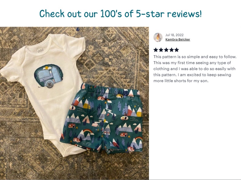 Baby and Toddler Shorts Pattern // Easy Baby Sewing Pattern, DIY patterns and supplies image 9