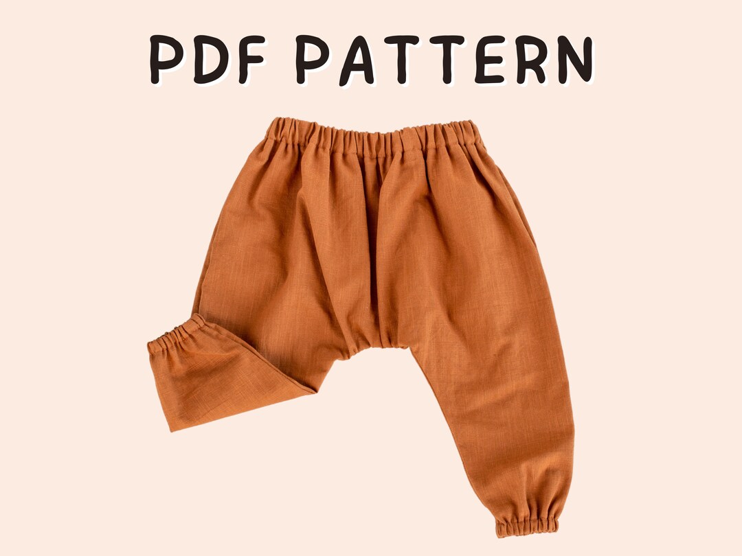 Baby Harem Pants Pattern Baggy Pants Toddler Clothes Easy Etsy