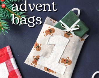 DIY Advent Calendar Sewing Pattern // Christmas Garland, Advent Calendar Pocket Ornaments