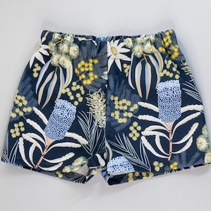 Flay lay of dark blue toddler shorts